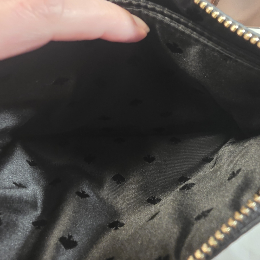 Kate Spade Leila Triple Gusset Pebbled Leather Crossbody Bag Black Like New - Picture 11 of 17